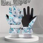 Ski Gloves, Christmas And New Year Gifts, Cute Printed Polar Lining Thickened Warm And Windproof Adjustable Wristband, Unisex Outdoor Gloves S/M/L Multicolor. - Image 9