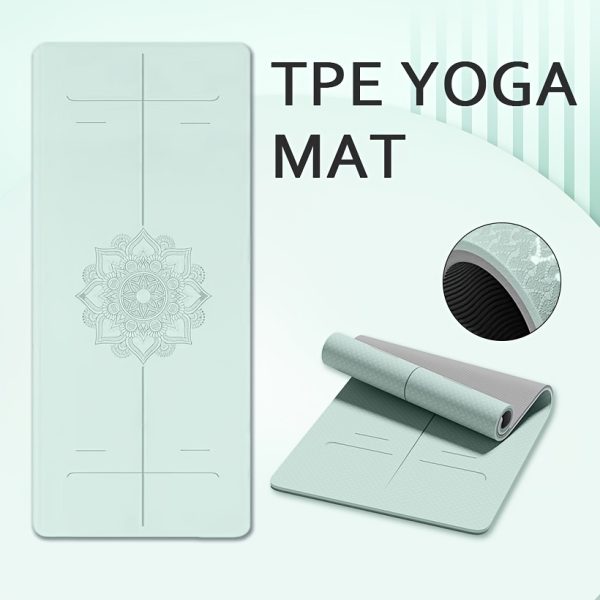 Non-Slip TPE Thick Yoga Mat with Alignment Markers, Large Size 182.88cm Long X 80.01cm Wide X 0.58cm Thick, Tear-Resistant Exercise And Fitness Mat for Yoga, Pilates, And Floor Training. - Image 8