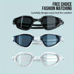 Adult high-definition swimming goggles, made of durable PC material, leak proof, with non fogging lenses and a frame design that provides a wide field of view. Available in black, white, and blue, unisex - Image 9