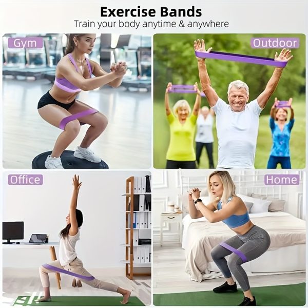 Versatile 5pcs Resistance Bands Set - QZE Fitness Stretch Bands for Women, Ideal for Hip Lifting, Body Shaping & Strength Training, Workout Accessories, Deep Squat - Image 6