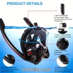 1 Full Face Snorkeling Mask | Adult Swimming Gear, 180 Degree Panoramic Dual Tube Mask with Camera Mount, PC Material - BOKEFA - Image 2