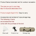 Portable automatic quick-open installation-free family camping tent outdoor hiking tent - Image 13