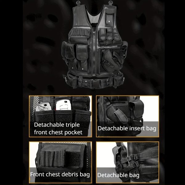Quick Release Multi-functional Breathable Vest for Outdoor Adventure, Camping, Hiking, Fishing, Training - Image 4