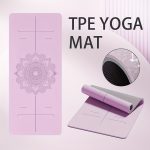 Non-Slip TPE Thick Yoga Mat with Alignment Markers, Large Size 182.88cm Long X 80.01cm Wide X 0.58cm Thick, Tear-Resistant Exercise And Fitness Mat for Yoga, Pilates, And Floor Training.