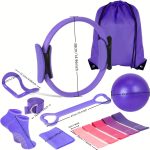 Set of 13 Purple Pilates And Yoga Tools | Professional Training Package | Enhances Core Strength And Flexibility | Home Workout Gear, Yoga Kits for Women, Pilates Equipment for Home Use. - Image 4
