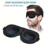 1pc Unisex Sleep Mask, 3D Light Blocking Eye Mask, Comfortable Polyester, Ideal for Supine and Side Sleepers, Solid Color, Black, Yoga Silicone Eye Pillow