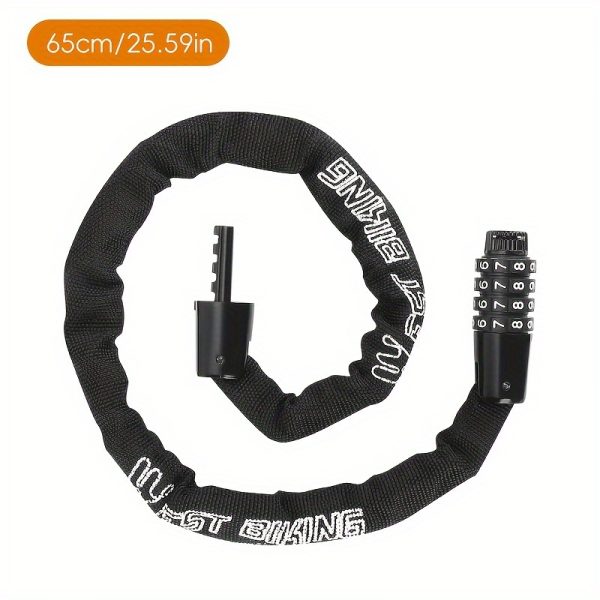 WEST BIKING Bicycle Security Lock with Password, Available in 150Cm/115Cm/90Cm/65Cm Chain Lengths, Ideal for Cycling And Backpacking Additions - Image 9