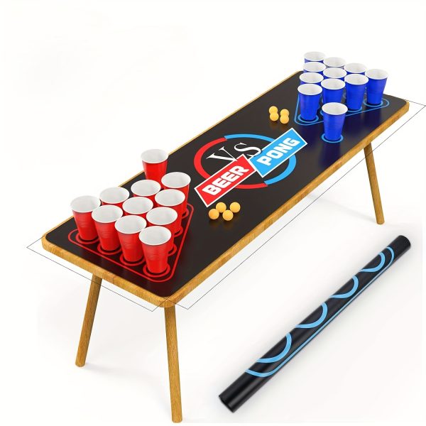 1pc 1pcs Beer Pong Table Mat Suitable for Adults Party Game - Portable Drinking Board for Camping, Backyard & for Use, No Cups/Balls/Electricity Needed, Ideal for Beer Pong (Table Not Included) - Image 6