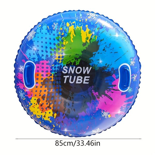 Heavy-Duty Colorful Fashion Snow Tubes/Inflatable Snowboards/Inflatable Snow Sleds, Foldable PVC Winter Water Slides, Suitable for Skiing/Snow Drifting/Winter Activities/Outdoor Family Leisure Activities, Winter Sports, Christmas/New Year Gifts. - Image 2