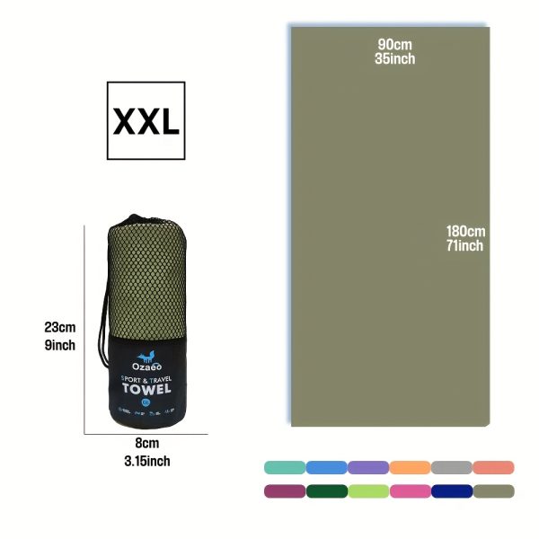 1pc Highly Absorbency Quick-Drying Microfiber Travel Sports Towel with Lightweight Mesh Bag,Light Beige-friendly,Travel-friendly,gift Idea Perfect for Outdoor Camping, Sports, Beach, Hiking, Travel,Yoga, Swim,Gym,Golf, Pick Ball Accessories - Image 9