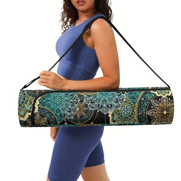 Boho Mandala Flower 1pc Yoga Mat Storage Bag, Single Shoulder Fitness Mat Storage Bag for Women Outdoor Sports - Image 6