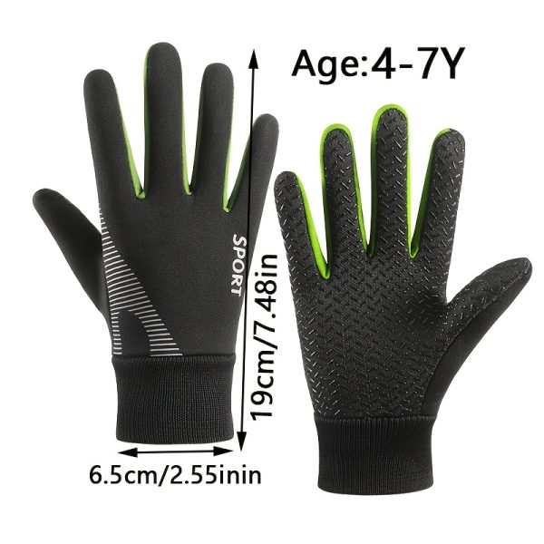 1pc Winter Snowy Youngsters' Gloves - Warm Fleece-Lined, Thickened Design for Boys & Girls, Five-Finger Use with Ribbed Cuff & Cut-Out Handles, Perfect for Skiing, Cycling & Outdoor Play (Mixed Colors), Youngsters Winter Gloves, Sleek Youngsters'S Gear - Image 9