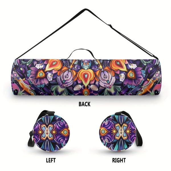 Boho Mandala Flower 1pc Yoga Mat Storage Bag, Single Shoulder Fitness Mat Storage Bag for Women Outdoor Sports - Image 2