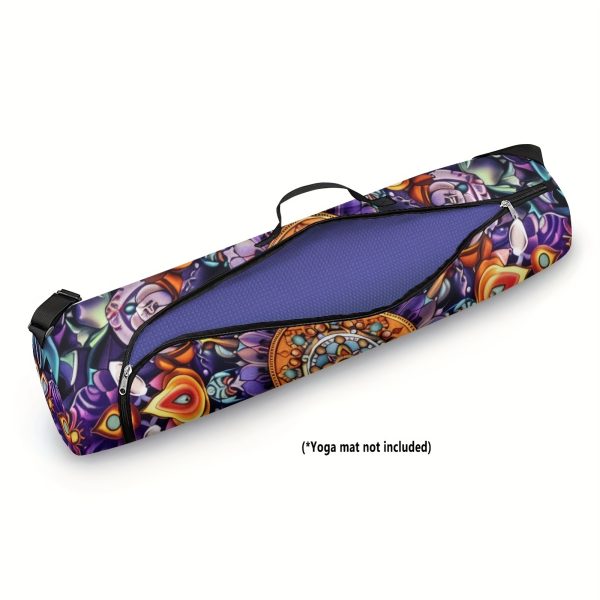 Boho Mandala Flower 1pc Yoga Mat Storage Bag, Single Shoulder Fitness Mat Storage Bag for Women Outdoor Sports - Image 5