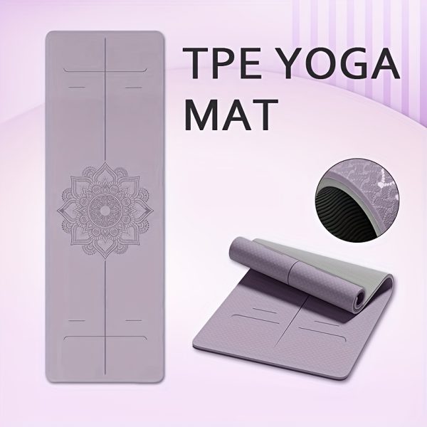 Non-Slip TPE Thick Yoga Mat with Alignment Markers, Large Size 182.88cm Long X 80.01cm Wide X 0.58cm Thick, Tear-Resistant Exercise And Fitness Mat for Yoga, Pilates, And Floor Training. - Image 11
