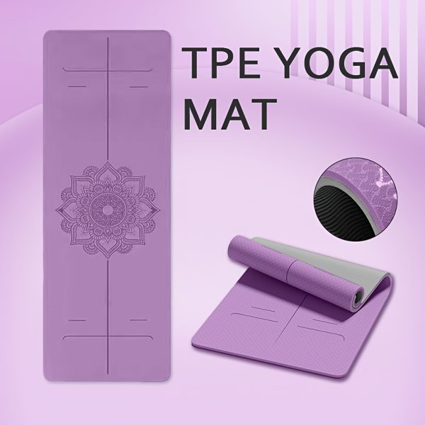 Non-Slip TPE Thick Yoga Mat with Alignment Markers, Large Size 182.88cm Long X 80.01cm Wide X 0.58cm Thick, Tear-Resistant Exercise And Fitness Mat for Yoga, Pilates, And Floor Training. - Image 21