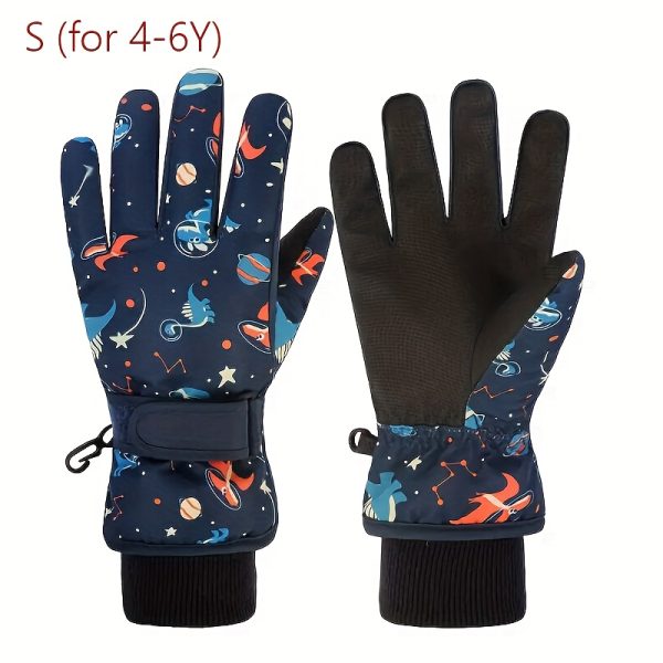 1 Pair of Winter Ski Gloves, Boys Warm Gloves Plus Velvet Warm Snow Play Girls Winter, Suitable for Children 4-13 Years Old - Image 11