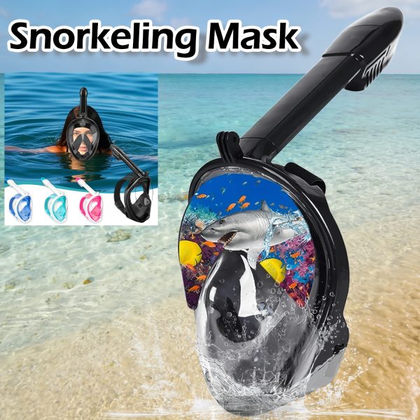 Full Face Snorkeling Mask with Panoramic View, Safe Breathing, Anti-Fog, Anti-Leakage And Camera Retention-Perfect for Adults And Swimmers Alike - Image 9