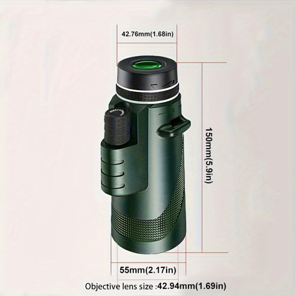 A Powerful Telescope for Adults, Featuring a High-Definition 10X Magnification with a 42Mm Objective Lens Made of All-Optical Glass. It Supports Smartphone Photography, Making It Ideal for Outdoor Camping, Travel, Birdwatching - Image 2