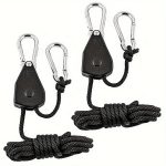 [2pcs Adjustable Ratchet Hangers] 2pcs Adjustable 8 Inch Reinforced Ratchet Hangers | Hanging Ratchet for Tent Grow Plant Lamp Rope Ratchet Hanger Pulley Hook