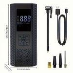 Portable Tire Inflator, 150PSI Air Compressor with Pressure Gauge & LED Light, 3X Fast One-Button Smart Cordless Pump for Cars, Motorcycles, Bikes, Balls, and More - Image 2