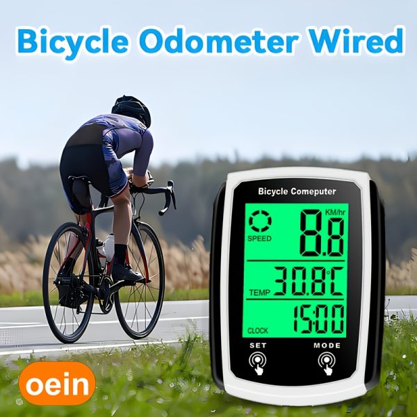Wired Bike Computer, Bicycle Odometer with MPH And KM/H Options, Featuring a Touch Sensor Switch, Large Digital LCD Display, And Automatic Wake-Up Function - Image 5