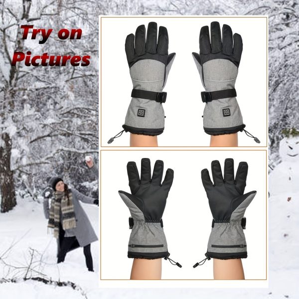 A Pair of Heated Gloves with Warmth on The Palms And Backs, Made of Oxford Cloth And Lined with Flannel, Equipped with Batteries, Essential for Winter. - Image 6