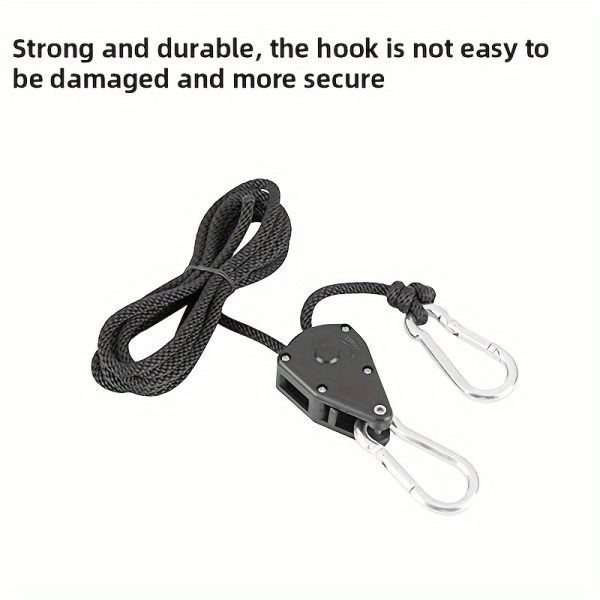 [2pcs Adjustable Ratchet Hangers] 2pcs Adjustable 8 Inch Reinforced Ratchet Hangers | Hanging Ratchet for Tent Grow Plant Lamp Rope Ratchet Hanger Pulley Hook - Image 6