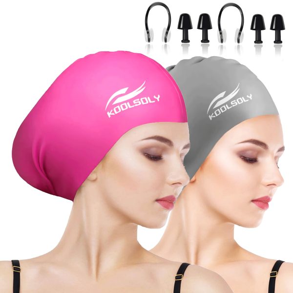 Swimming Cap for Long Hair Swimming Accessories Including Earplugs And Nose Clip - Image 12