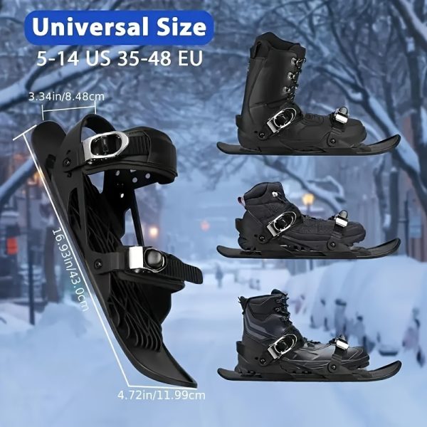 Mini Ski Skates - All-Terrain Snow Skating & Skiing Shoes with Adjustable Binding-Compatible for skateboarding on Snow | Low-Temperature Friction-Resistant Winter Sports Gear | (No Binding Included) | for beginners on Mountains & Urban - Image 2