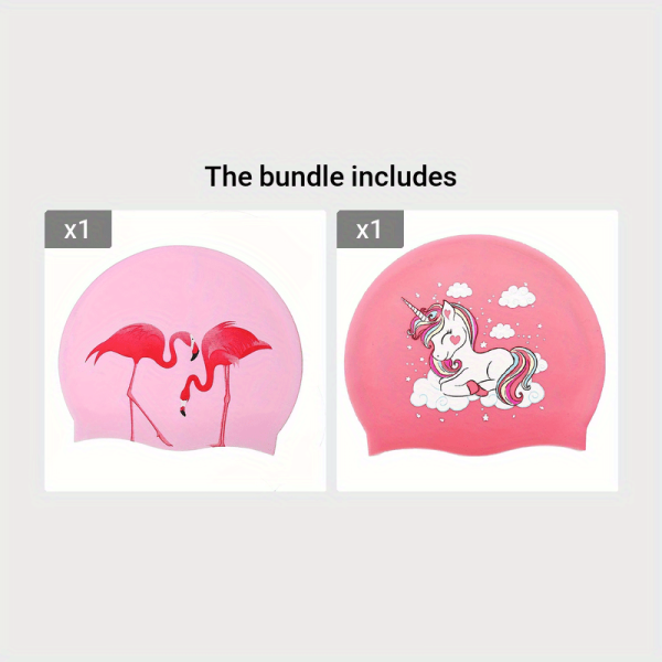 Silicone Waterproof Swimming Cap, Cute Cartoon Swimming Cap, Suitable for Long Hair, Girls And Boys, Kids Swimming Cap - Image 9
