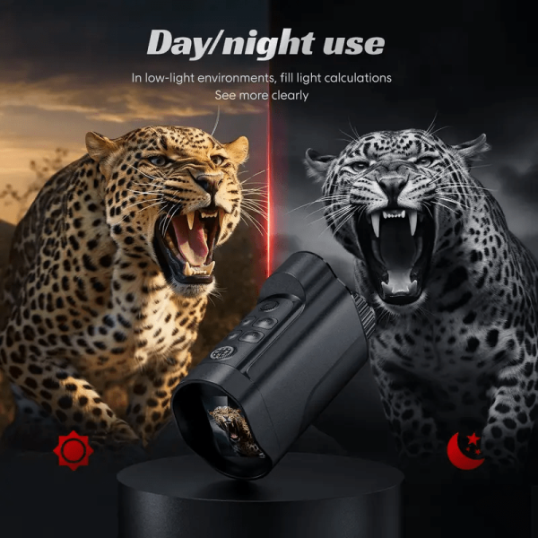 HIJOY Monocular Night Vision Goggles with 10X Digital Zoom & Compass - USB- (Compatible with USB-C), CMOS Imaging for Night Vision, Hunting,, Surveillance - Compact & Portable Night Vision Device (PNV) for s/, - Image 7