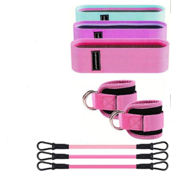 8pcs Yoga Resistance Bands Set for Leg and Hip Shaping, Multi-Level Tension Fitness Equipment with Ankle Straps - Image 3
