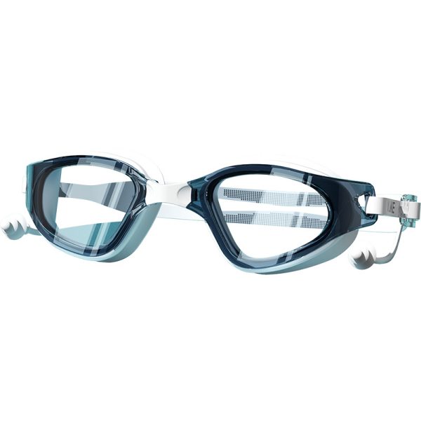 Adult high-definition swimming goggles, made of durable PC material, leak proof, with non fogging lenses and a frame design that provides a wide field of view. Available in black, white, and blue, unisex - Image 10