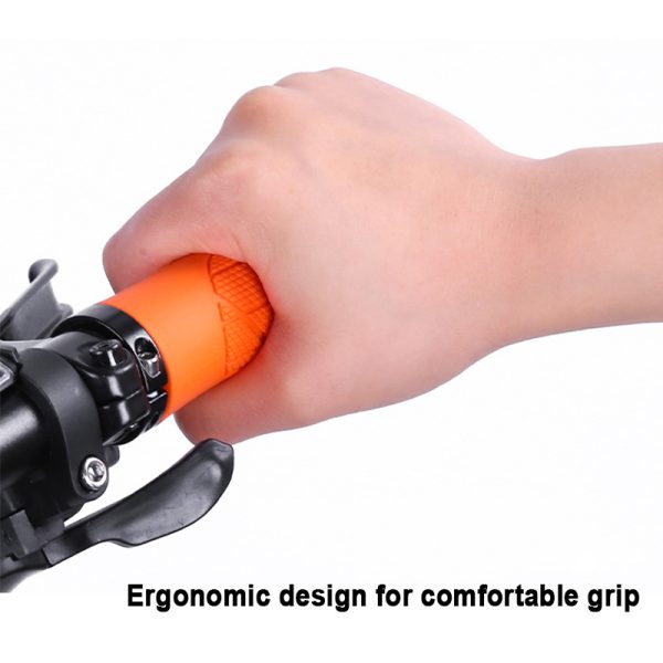 BUCKLOS Non-Slip Lockable Bike Grips - Soft Rubber, Waterproof Handlebar Covers with Textured Grip for Mountain Bikes, Black, Red, Orange, Purple, Green, Blue, Bicycle Accessories|Textured Grip Handlebars|Waterproof Rubber Grips - Image 4