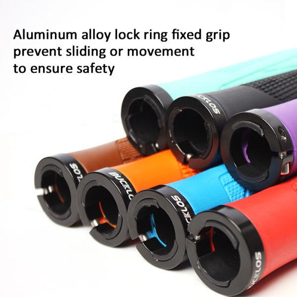 BUCKLOS Non-Slip Lockable Bike Grips - Soft Rubber, Waterproof Handlebar Covers with Textured Grip for Mountain Bikes, Black, Red, Orange, Purple, Green, Blue, Bicycle Accessories|Textured Grip Handlebars|Waterproof Rubber Grips - Image 9
