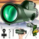 A Powerful Telescope for Adults, Featuring a High-Definition 10X Magnification with a 42Mm Objective Lens Made of All-Optical Glass. It Supports Smartphone Photography, Making It Ideal for Outdoor Camping, Travel, Birdwatching
