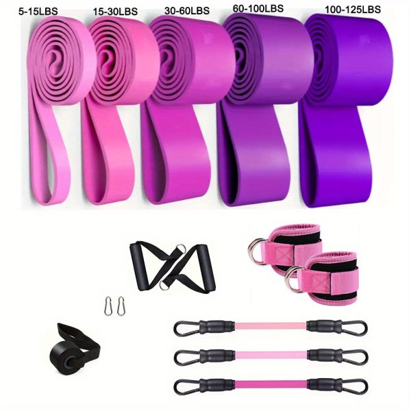 [Fitness Resistance Bands Set] Upgraded Full-Body Fitness Resistance Bands, 150 Lbs Exercise Bands, Women's Resistance Band Set With Handles, Leg And Ankle Straps For Yoga, Pilates, And Body Shaping - Image 3