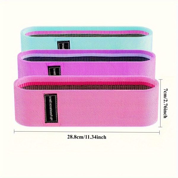 Unisex Sports Resistance Bands, 3pcs - Premium Elastic Yoga Straps for Squats, Leg and Hip Strength Training, Portable, Durable & Versatile, Beginner's Butt and Thigh Stretching Band, Pilates Elastics - Image 7