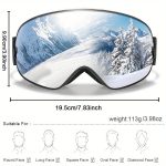 Winter Sports Outdoor Snowboarding Skiing Snow Skiing Goggles TPU Frame Men'S Women'S Teenagers Available, Free Night Vision Lens/Myopia Frame/Goggle One Each - Image 6