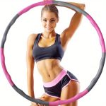 Detachable Fitness Hoop with Massage Nubs, Polypropylene Exercise Ring with Weight Adjustment, Striped Design for Enhanced Grip Stability