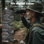 HIJOY Monocular Night Vision Goggles with 10X Digital Zoom & Compass - USB- (Compatible with USB-C), CMOS Imaging for Night Vision, Hunting,, Surveillance - Compact & Portable Night Vision Device (PNV) for s/, - Image 4