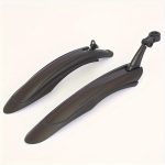 Set of Mountain Bike Fenders - Black Plastic, Compatible with Any Bicycle, Comes with 2 Fenders, Mounting Brackets, And Screws