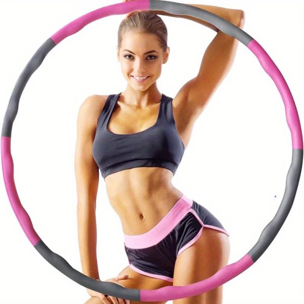 Detachable Fitness Hoop with Massage Nubs, Polypropylene Exercise Ring with Weight Adjustment, Striped Design for Enhanced Grip Stability - Image 3