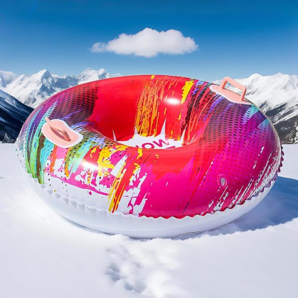 Heavy-Duty Colorful Fashion Snow Tubes/Inflatable Snowboards/Inflatable Snow Sleds, Foldable PVC Winter Water Slides, Suitable for Skiing/Snow Drifting/Winter Activities/Outdoor Family Leisure Activities, Winter Sports, Christmas/New Year Gifts. - Image 5