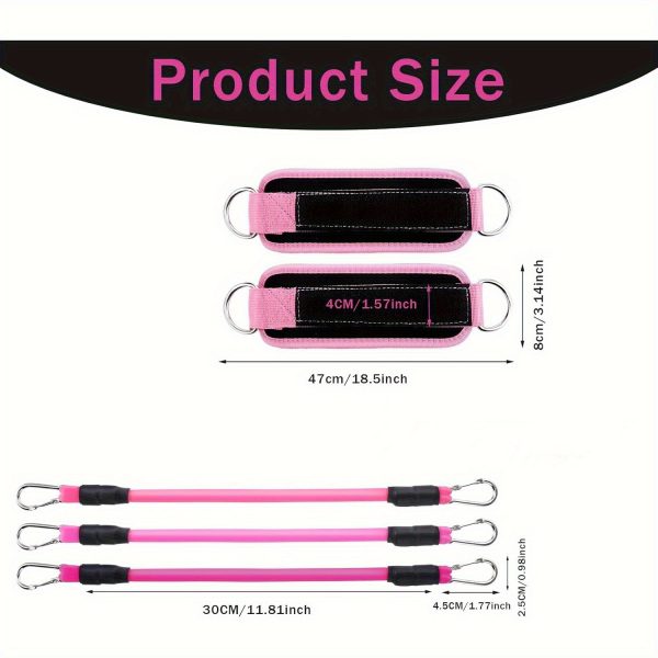 [Fitness Resistance Bands Set] Upgraded Full-Body Fitness Resistance Bands, 150 Lbs Exercise Bands, Women's Resistance Band Set With Handles, Leg And Ankle Straps For Yoga, Pilates, And Body Shaping - Image 6