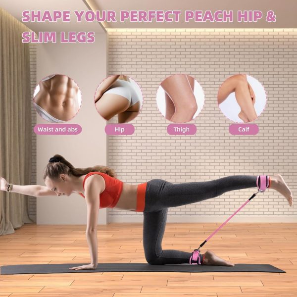8pcs Yoga Resistance Bands Set for Leg and Hip Shaping, Multi-Level Tension Fitness Equipment with Ankle Straps - Image 4