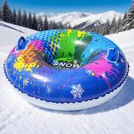 Heavy-Duty Colorful Fashion Snow Tubes/Inflatable Snowboards/Inflatable Snow Sleds, Foldable PVC Winter Water Slides, Suitable for Skiing/Snow Drifting/Winter Activities/Outdoor Family Leisure Activities, Winter Sports, Christmas/New Year Gifts. - Image 3