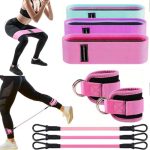 8pcs Yoga Resistance Bands Set for Leg and Hip Shaping, Multi-Level Tension Fitness Equipment with Ankle Straps
