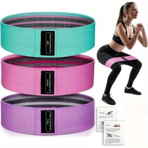 Unisex Sports Resistance Bands, 3pcs - Premium Elastic Yoga Straps for Squats, Leg and Hip Strength Training, Portable, Durable & Versatile, Beginner's Butt and Thigh Stretching Band, Pilates Elastics